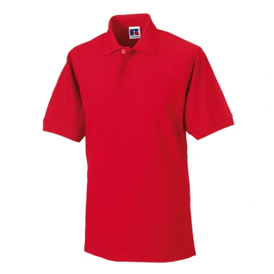 Image of Russell Athletic Mens Polycotton Pique Hardwearing Polo Shirt (Bright Red) Size X Small