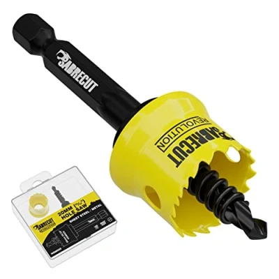Image of 1 x SabreCut HSM020 20mm High Performance Thin Wall Sheet Steel Hole Saw Kit Features Body and HSS M42 Cobalt Arbour with Progressive Tooth Profile for Cutting Wood, Plastic