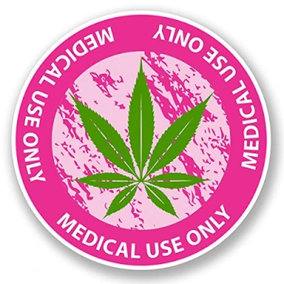 Image of 2 x Pink Cannabis Vinyl Sticker Decal Laptop Medical Use Weed Marijuana #5873 (10cm 10cm)