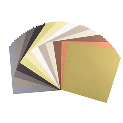 Image of Florence Cardstock Smooth Multicoloured Coloured Card Making Supplies 12x12 inch Earth Tones 14 x 5 Sheets Paper for Scrapbooking, and Other Crafts 216 GSM