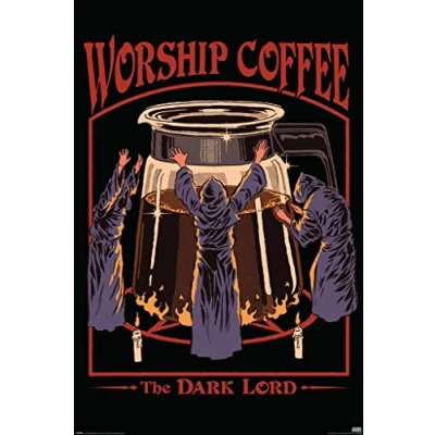 Image of Pyramid International Grindstore Steven Rhodes Worship Coffee Maxi Poster Unlaminated Bunten, 61 x 91.5 cm