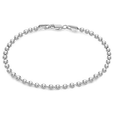 Image of Tuscany Silver Women&#039;s Sterling 3mm Ball Bracelet of 19cm/7&quot;