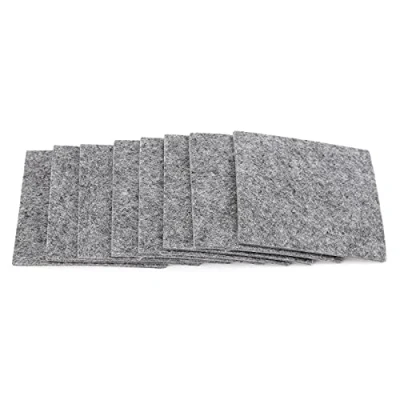 Image of 32nd Felt Furniture Feet Pads, Floor Protector with Self Adhesive Back Square (10CM X 10CM) Grey 8 Pack