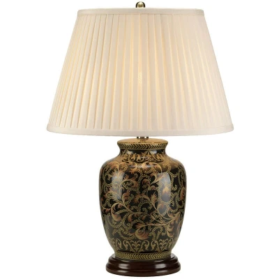 Image of Morris 1 Light Small Table Lamp Black, Gold, E27