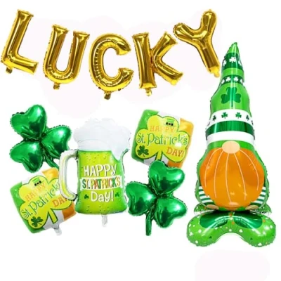 Image of St Patricks Day Balloons 7PCS Large Foil Party Decorations, for Kids Irish Supplie