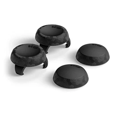 Image of SCUF Thumbstick Grips 4 Pack with 2 Bases Tactic Joystick Thumb For Xbox One and Series XS, PS4, PS5, Nintendo Switch Pro Controller Black