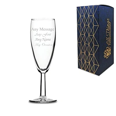 Image of Personalised Engraved Short Champagne Flute Wedding Bridesmaid Birthday Gift
