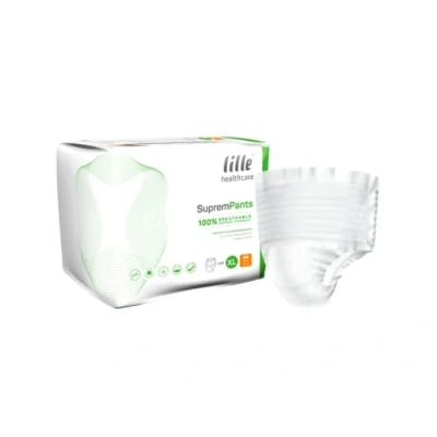 Image of LILLE SupremPants Incontinence Pads, Fast Absorbing Disposable Briefs for Men and Women, Maxi, Heavy Absorption, Size XL, Pack of 14