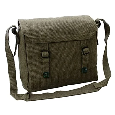 Image of OUTBOUND Small Canvas Webbing Messenger Bag (Olive)