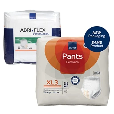 Image of Abena Pants Premium Pull Up Incontinence Pants, Eco Labelled for Men &amp; Women, Discreet, Protective, Breathable, Comfortable XL 3, 130 170cm Waist, 2600ml Absorbency, 16PK
