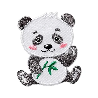 Image of Panda Animal Iron on Patches Adhesive Emblem Stickers Appliques, Size: 1,8 x 2,04 inches