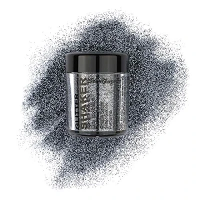 Image of Stargazer glitter Shaker, Steel Grey. Cosmetic powder for use on the eyes, lips, face, body, hair and nails.