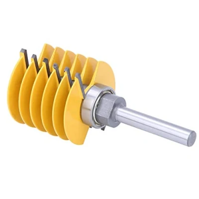 Image of Finger Joint Router Bit, 8mm Shank Adjustable Bearing Joint, Reversible for Density Boards Chipboard Woodworking Solid Wood