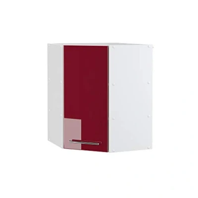 Image of Vicco Corner wall cabinet Fame Line, Bordeaux High Gloss/White, 57 cm