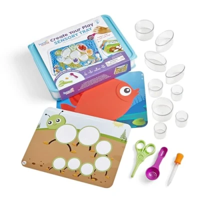 Image of Learning Resources Create Your Play Sensory Tray, Loose Parts Play, Fine Motor Skills Toys For 3 Year Old, Scissor Skills, Occupational Therapy Tools, Trays With Lids