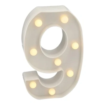 Image of Jandei Luminous Letters, Decorative Numbers with LED Light Warm Tone 3000K, 22cm height, Battery Operation. Ambient Night Lights for Home, Shop Windows, Celebrations. (9)