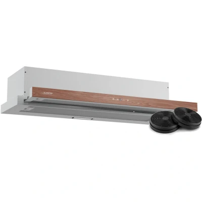 Image of Klarstein ZenFusion Built in Cooker Hood, 90cm Kitchen Hood with Telescopic Extractor, 400 m3/h Air Flow, Energy Class A, Touch Control, Quiet Operation, LED Lighting, Charcoal Filter