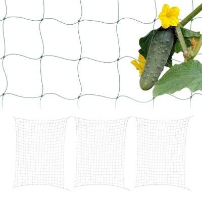 Image of Relaxdays 4X Trellis Nets, 180 x 270 cm Cucumber &amp; Flowers Climbing Support, Garden Greenhouse, Mesh Size 10 cm, Green