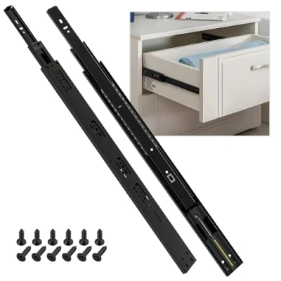 Image of SHUHANG Soft Close Drawer Runners Cabinet Slides Heavy Duty 45 kg Load Capacity Full Extension with Ball Bearing 300 350 400 450 500 550 600 mm, Side Mount 1 Pair