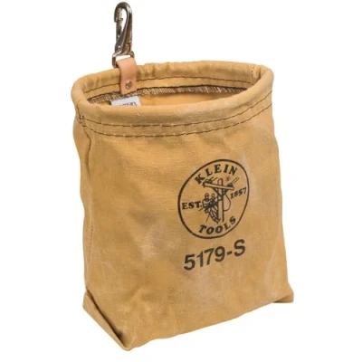Image of Klein Tools 5179S Tool Pouch, Water Repellent Bag with Snap Clip Connection, Tough Canvas Construction and Rope Reinforcement