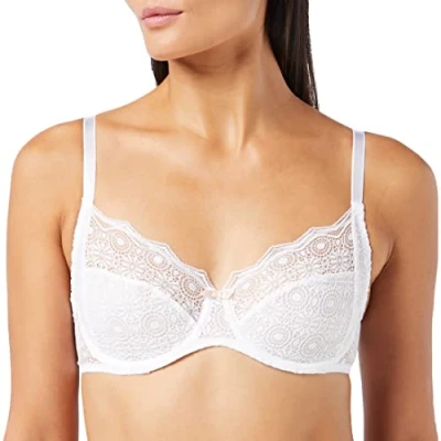 Image of Passionata Women&#039;s Georgia Super Covering Underwired Bra Full Coverage, White (Weiß 10), 34 C