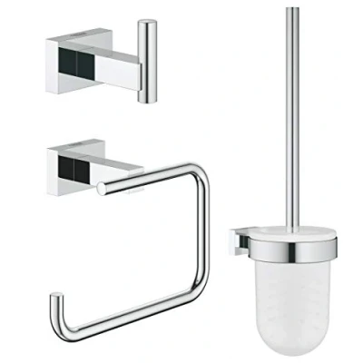 Image of GROHE Essentials Cube New 3 In 1 Wc Set Chrome 40757001