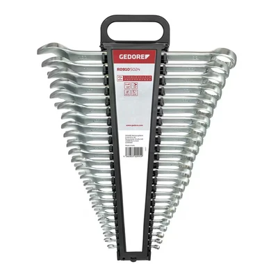 Image of Gedore Red Combination Spanner Set, 24 Pieces, SW 6 32, Chrome Vanadium Steel, Silver