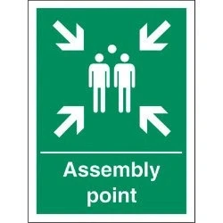 Image of Seco Assembly Point Sign, 150mm x 200mm Self Adhesive Vinyl