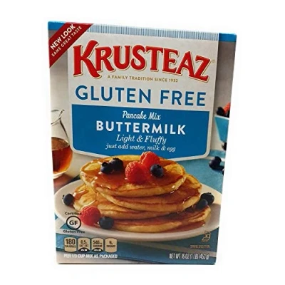 Image of Krusteaz, Gluten Free, Pancake Mix, Buttermilk, 16 oz Box (Pack of 2) by Krusteaz