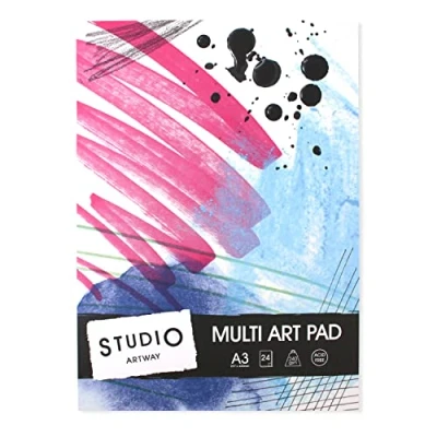 Image of Artway Studio A3 Mixed Media Pad (Multi Art Pad) Ideal for Multimedia Applications 240gsm Paper 48 Sides/24 Sheets