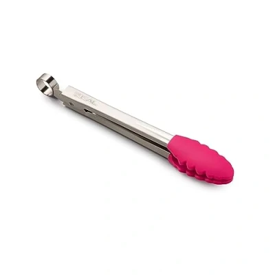 Image of Zeal Silicone Mini Kitchen Cooking Tongs with Stainless Steel Handle Perfect for Cooking, Grilling, BBQ, Air Fryer, and More, Heat Resistant, BPA Free, Easy to Clean, 20cm, Neon Pink