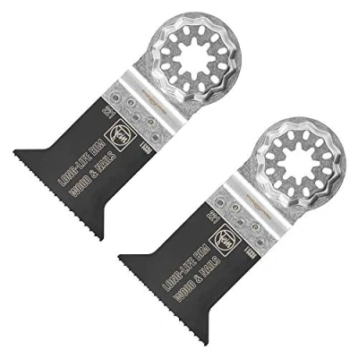 Image of FEIN E Cut Long Life Saw Blade 50x50 Multi Tool for Wood and Plastic Starlock Multitool Fits Bosch Makita Hitachi Metabo Milwaukee Einhell Ryobi 63502221210 Pack of 2