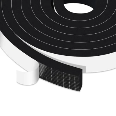 Image of YIMIKI Weather Stripping 20mm(W) x 8mm(T), Adhesive Door Seal Strip for Doors and Windows,High Density Closed Cell Weatherstrip, SoundProof Weatherproof,2 Rolls, Total 4M