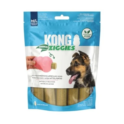 Image of KONG Ziggies Enhanced Chews Puppy Medium/Large Supports Oral Health &amp; Teething