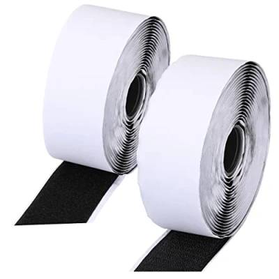 Image of mumbi Velcro Tape Self Adhesive Consisting of Hook and Fleece, Extra Strong, 38 mm x 2 Metres, Black, Black