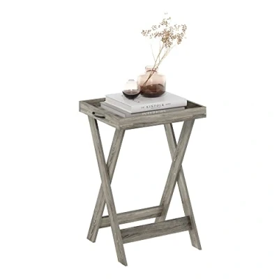 Image of Furinno Classic Tray Table with Removable Tray, French Oak