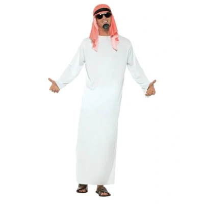 Image of Smiffys Fake Sheikh Costume, L Size 42inches 44inches, White