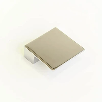 Image of Handle &amp; Home Polished Chrome 60mm Square Knob 32mm Centres for Kitchen Cabinets Bedroom Bathroom Furniture
