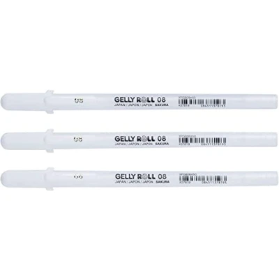 Image of SAKURA Gelly Roll Medium Point Pen Open Stock White Pack of 3