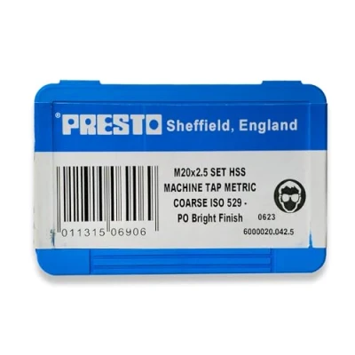 Image of Presto 6000020.042.5 M20x2.5 Metric Coarse Hand Tap Set (Pack of 3)