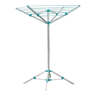 Image of JVL 4 Arm Aluminium Portable Free Standing Rotary Airer, 16 Metre, Grey (11 225)