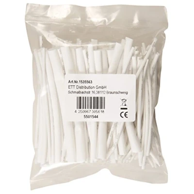Image of MC Power Heat Shrink Tube Set, 100 Pieces in Assortment Bag, White