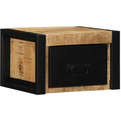 Image of vidaXL Bedside Cabinet 40x35x25 cm Solid Rough Wood Mango