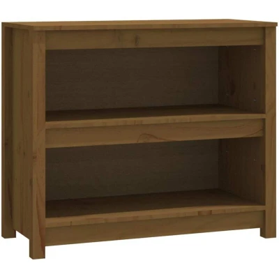 Image of vidaXL Book Cabinet Honey Brown 80x35x68 cm Solid Wood Pine