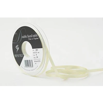 Image of Berisfords Double FACE Poly Satin Ribbon, Lime, 5 mm
