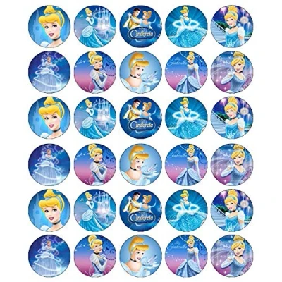 Image of 30 Princess Cupcake Toppers Edible Wafer Paper Fairy Cake Birthday Cakes