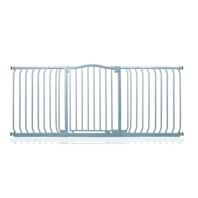 Image of Safetots Curved Top Safety Gate, 170cm 179cm, Matt Grey, Pressure Fit Stair Baby Gate for Doors Hallways and Spaces, Barrier, Easy Installation