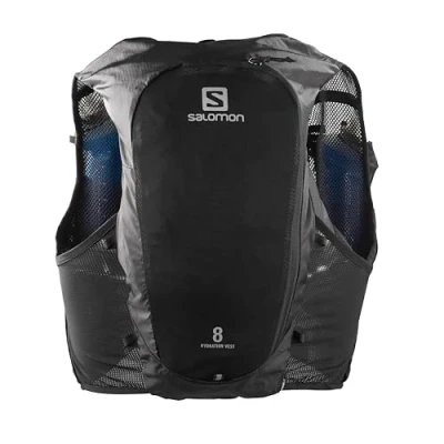Image of Salomon Adv Hydra Vest 8 Unisex Hydration Trail running Hiking, Comfort and Stability, Quick Access to Hydration, Simplicity, Black, L