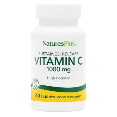 Image of NaturesPlus Vitamin C 1000Mg with Rose HIPS Immunity, Collagen, Bone, Cartilage Support High Potency, Sustained Release Gluten Free, Vegetarian 60 Tablets