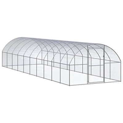 Image of vidaXL Outdoor Chicken Coop Spacious, 3x10x2 m, Galvanised Steel Enclosure, Ideal for Poultry, Hens, Ducks and Small Animals